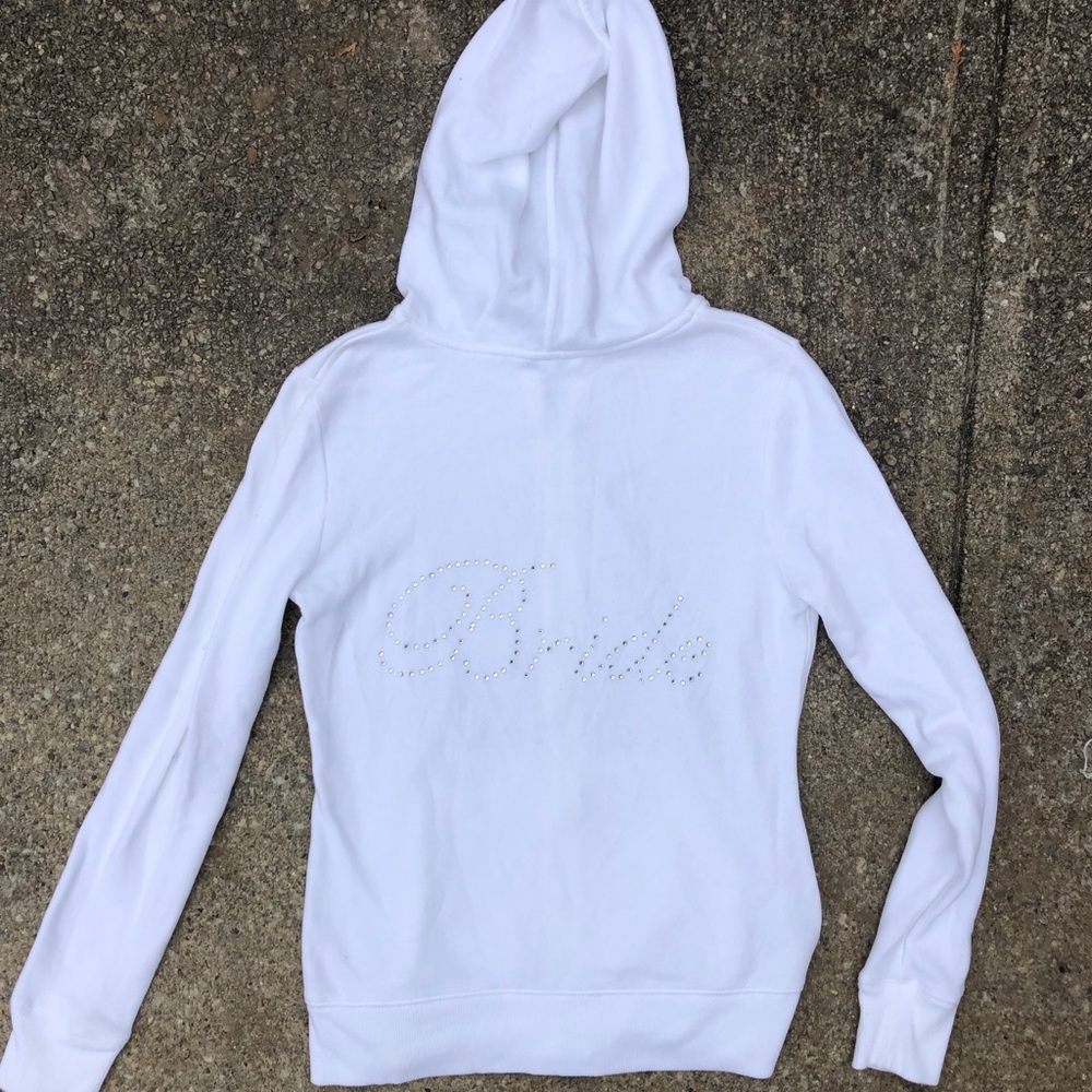 💍 BRIDE WHITE FULL ZIP HOODIE